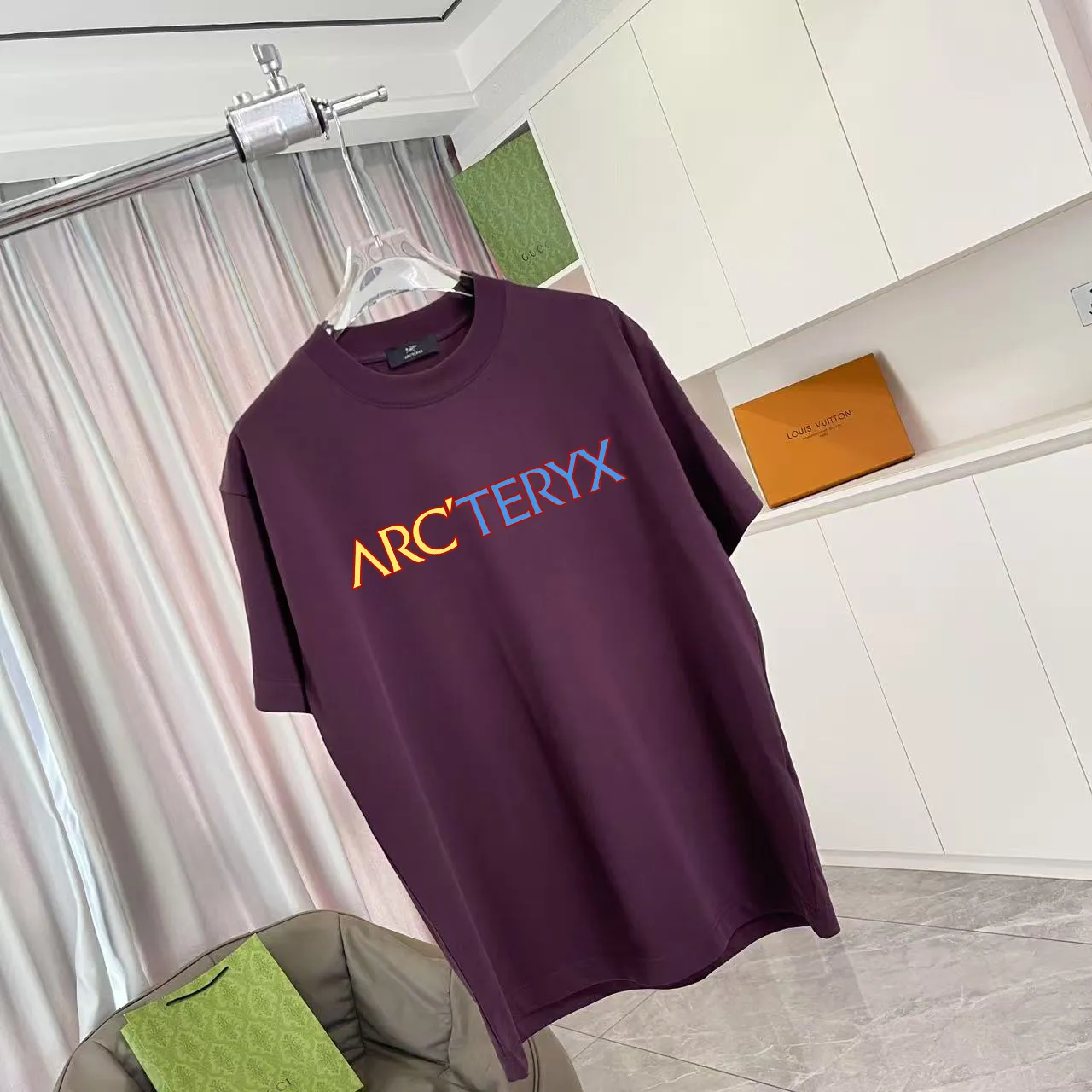 ARC'TERYX* 2025 New Arrival logo t g Same Style Size：S M L XL XXL ：Black White Purple